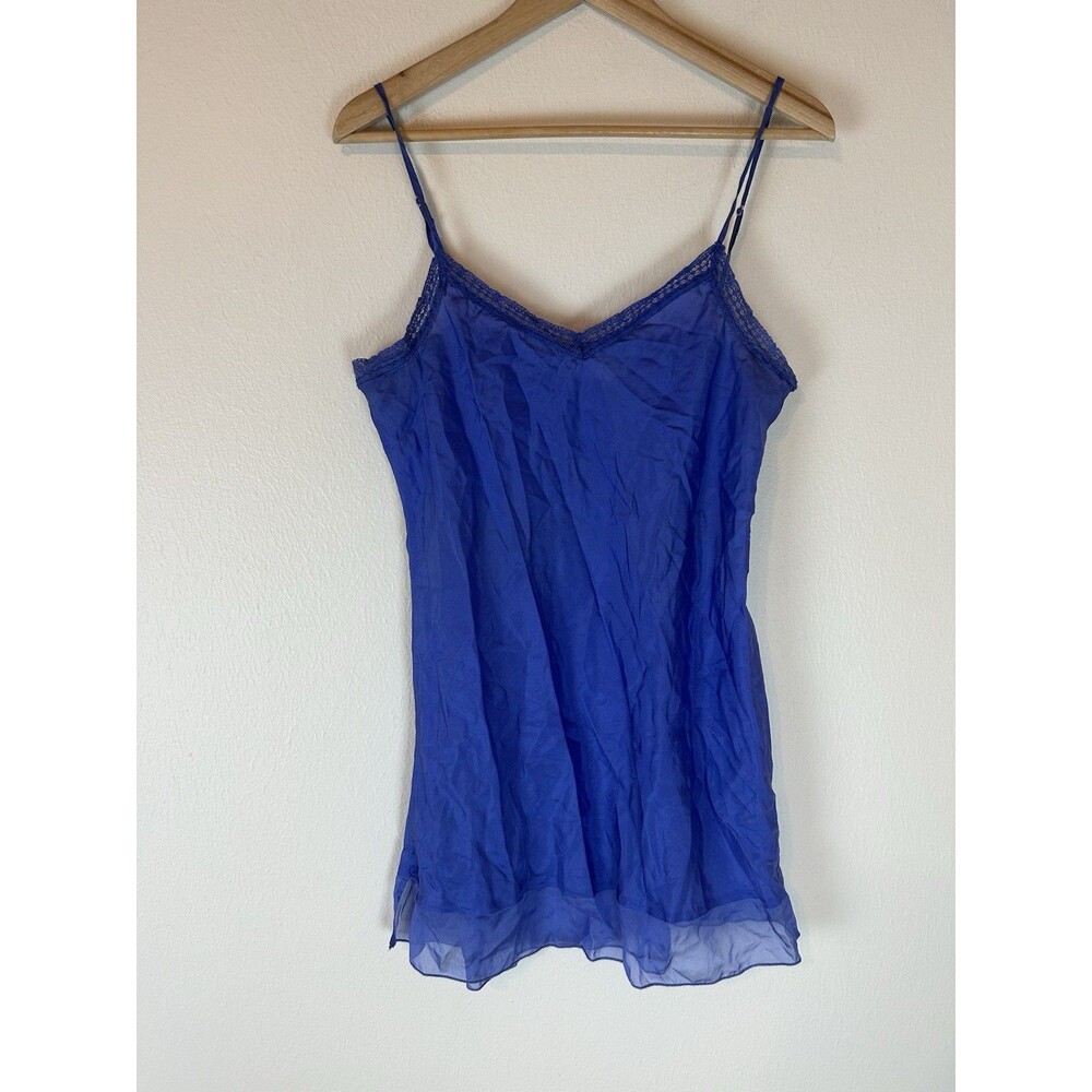 4 Love And Liberty Johnny Was Silk Slip Lace Trim Size M Dress Purple Mini Short